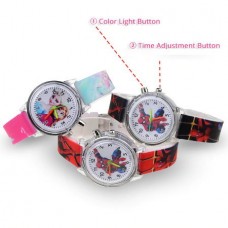 Παιδικό Ρολόι με Πολύχρωμο φως “Princess Elsa” (Πράσινο) (OEM)
