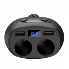 XO-CC41 Φορτιστής Αυτοκινήτου 2xUSB 2xΑναπτήρα (6A) (Μαύρο)