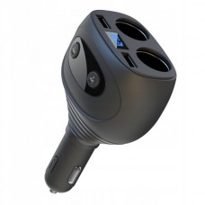 XO-CC41 Φορτιστής Αυτοκινήτου 2xUSB 2xΑναπτήρα (6A) (Μαύρο)