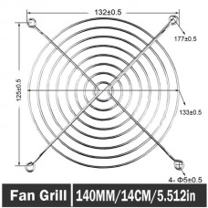 Μεταλλική Σχάρα Ανεμιστήρας 140mm (Ασημί) (OEM)