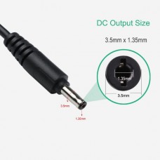 USB 5V/2Α  Καλώδιο Τροφοδοσίας σε 3.5*1.35mm DC 12V/0.5A (1m) (Μαύρο) (OEM)
