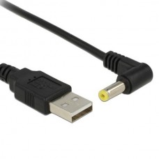 Καλώδιο Τροφοδοτικού Φορτιστή USB σε 4.75 x 1.75mm DC5V Γωνιακό (1.5m) (Μαύρο) (OEM)