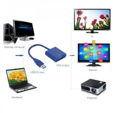 Προσαρμογέας Μετατροπέας USB 3.0 σε VGA (Μπλε) (OEM)