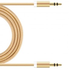 Καλώδιο  Κορδόνι Ήχου AUX 3.5mm Αρσενικό Σε AUX 3.5mm Αρσενικό (1m) (Χρυσό) (OEM)