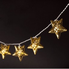 ENTAC ECL-MGS-10WW Χριστουγεννιάτικα Εσωτερικά Μεταλικά Αστέρια – Με Λειτουργία Μπαταρίας (Ζεστό Φωτισμός) (10Led)