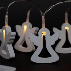 ENTAC ECL-WA-10WW Χριστουγεννιάτικα Εσωτερικά Ξύλινα Αγγελλάκια – Με Λειτουργία Μπαταρίας (Ζεστό Φωτισμός) (10Led)