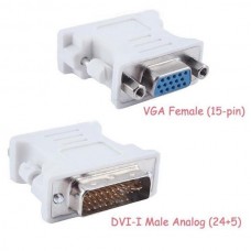 Προσαρμογέας Μετατροπέας DVI-I 24+5 Αρσενικό σε VGA Θηλυκό (Λευκό) (OEM)