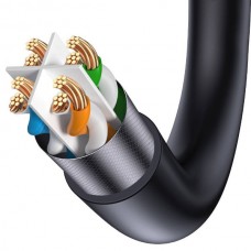 BASEUS WKJS010201 Καλώδιο Δικτύου RJ45 Υψηλής Ταχύτητας (10Gbps) (Cat7) (1.5m) (Μαύρο)