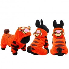 PETCIRCLE Χειμωνιάτικο Χοντρό Φούτερ Σκύλου “Τίγρης” (XXS) (Πορτοκαλί) 