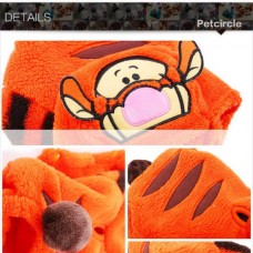 PETCIRCLE Χειμωνιάτικο Χοντρό Φούτερ Σκύλου “Τίγρης” (XXS) (Πορτοκαλί) 