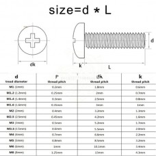 MCSHER Βίδα για Επισκευή Laptop M2*12mm (Philips Τραπεζοειδές Κεφαλή) (10τμχ) (Ασημί)