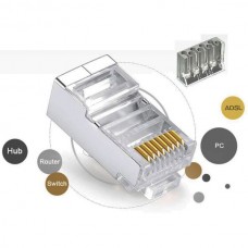Μεταλλικό Βύσμα RJ45 Cat5e FTP/SFTP για Καλώδιο Δικτύου Switches Modem (10τμχ) (Bulk) (OEM)
