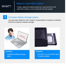 Caddy  Θήκη SATA 3 για 2o Σκληρό Δίσκο με Πρόσοψη & Χωρίς Led Ένδειξη (9.5mm) (OEM)