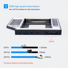 Caddy  Θήκη SATA 3 για 2o Σκληρό Δίσκο με Πρόσοψη & Led Ένδειξη (12.7mm) (OEM)
