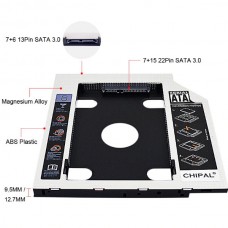 Caddy  Θήκη SATA 3 για 2o Σκληρό Δίσκο με Πρόσοψη & Χωρίς Led Ένδειξη (9.5mm) (OEM)