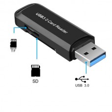2-σε-1 Αναγνώστης SD/Micro SD Καρτών(USB 3.0) (Μαύρο) (OEM)