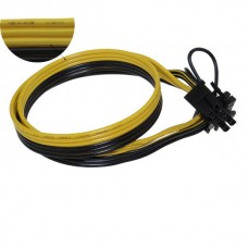 Καλώδιο Τροφοδοσίας 6pin PCI-e σε 8pin (6+2) PCI-e (Αρσενικό σε Αρσενικό) για Κάρτα Γραφικών Mining (16AWG) (50CM) (OEM)