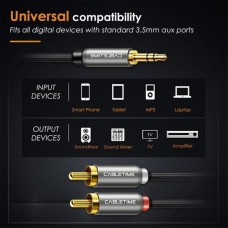 CABLETIME Καλώδιο Stereo 3.5mm Aux Male to 2x RCA AV314 Male 28AWG (1.5m) (OEM)