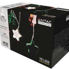 ENTAC ECL-CCSD-10WW Χριστουγεννιάτικα Εσωτερικά Πολύχρωμα Πλαστικά Αστέρια 60mm – Με Λειτουργία Μπαταρίας (Ζεστό Φωτισμός) (10Led)