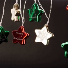 ENTAC ECL-CCSD-10WW Χριστουγεννιάτικα Εσωτερικά Πολύχρωμα Πλαστικά Αστέρια 60mm – Με Λειτουργία Μπαταρίας (Ζεστό Φωτισμός) (10Led)