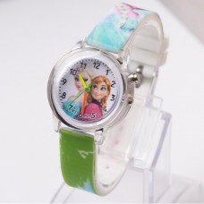 Παιδικό Ρολόι με Πολύχρωμο φως “Princess Elsa” (Πράσινο) (OEM)
