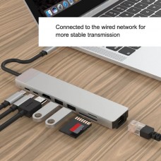 BΑΚΕΕΥΥ PB-C7366 8-σε-1 USB-C Προσαρμογέας Σταθμός Σύνδεσης Διανομέας (Γκρι)