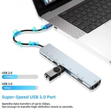 BΑΚΕΕΥΥ PB-C7366 8-σε-1 USB-C Προσαρμογέας Σταθμός Σύνδεσης Διανομέας (Γκρι)