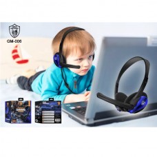 GM-006 Ασύρματα Stereo Ακουστικά με Έλεγχος Έντασης (Μαύρο/Μπλε) (OEM)