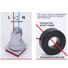 Μετρητής Ρεύματος/Τάσης/HZ με (Κόκκινη Τετράγωνη Ψηφιακή LCD Οθόνη) (OEM)