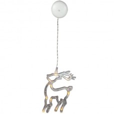 ENTAC ECL-10-WLD-RD Χριστουγεννιάτικα Διακόσμηση Παραθύρου Τάρανδος – Με Λειτουργία Μπαταρίας (Ζεστός Φωτισμός) (10Led)