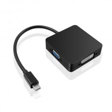 Προσαρμογέας Μετατροπέας 3 σε 1 Thunderbolt Mini DP DisplayPort σε DVI VGA HDMI (Μαύρο) (OEM)