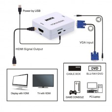 Προσαρμογέας Μετατροπέας VGA & 3.5mm Audio σε HDMI (Λευκό) (OEM)