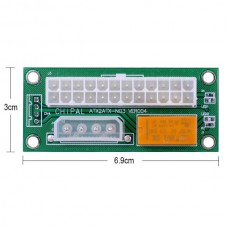 Προσαρμογέας Τροφοδοτικού Ρεύματος ATX 24 Pin σε Molex 4 Pin Διπλή Τροφοδοσίας (Πράσινο) (OEM)