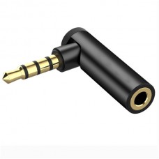REXUS Αντάπτορας με 90° Δεξί Γωνία 3.5mm Αρσενικό σε 3.5mm Θηλυκό Επίχρυσο (Μαύρο)