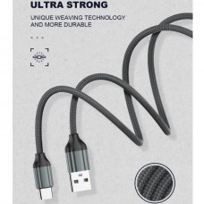 LDNIO LS431 Καλώδιο Κορδόνι Ταχείας Φόρτισης & Συγχρονισμού Δεδομένων USB σε Type-C (2.4A) (1m) (Γκρι)