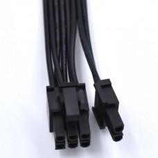 Καλώδιο Τροφοδοσίας Ρεύματος 8(6+2)Pin PCI Express Video Card σε Διπλό Molex 4Pin 18AWG (20cm) (Μαύρο) (OEM)