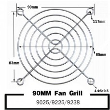 Μεταλλική Σχάρα Ανεμιστήρας 90mm (Ασημί) (OEM)
