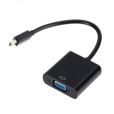 Προσαρμογέας Μετατροπέας Thunderbolt Mini Display Port DP Αρσενικό σε VGA Θηλυκό (Μαύρο) (OEM)