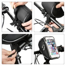 WOZINSKY WBB4BK Τσαντάκι Τιμονιού Μπροστινού Πλαισίου Ποδηλάτου για Κινητά Έως 6.5” (Μαύρο)