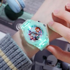 Παιδικό Ρολόι με Πολύχρωμο Φως “Frozen” (Πράσινο) (OEM)