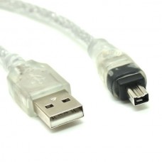 USB 2.0 Αρσενικό σε Firewire IEEE 1394 4 Pin Αρσενικό Καλώδιο (1.2m) (Ασημί) (OEM)
