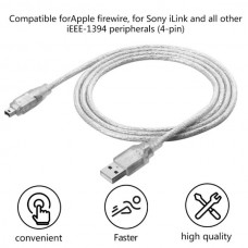 USB 2.0 Αρσενικό σε Firewire IEEE 1394 4 Pin Αρσενικό Καλώδιο (1.2m) (Ασημί) (OEM)