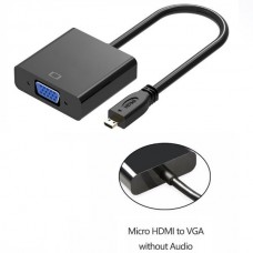 Προσαρμογέας Μετατροπέας Micro HDMI σε VGA (1920x1080) (Μαύρο) (OEM)