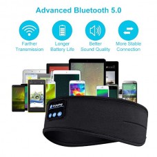 Πλενόμενη Αθλητική Κορδέλα - Μπαντάνα Bluetooth για Μουσική Ύπνο & Κλήσεις (One Size) (Μαύρο) (OEM)