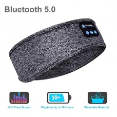 Πλενόμενη Αθλητική Κορδέλα - Μπαντάνα Bluetooth για Μουσική Ύπνο & Κλήσεις (One Size) (Γκρι) (OEM)