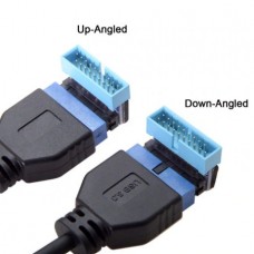 Προσαρμογέας Επέκτασης USB 3.0 20pin Αρσενικό σε Θηλυκό με Πάνω Γωνία 90° για Μητρική Πλακέτα (OEM)