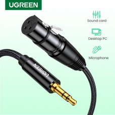 UGREEN AV131 Καλώδιο XLR Θηλυκό σε AUX 6.35mm Αρσενικό Επίχρυσο (2m) (Μαύρο)