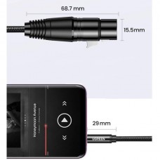 UGREEN AV131 Καλώδιο XLR Θηλυκό σε AUX 6.35mm Αρσενικό Επίχρυσο (2m) (Μαύρο)