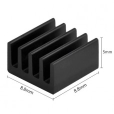 2 σε 1  Ψήκτρα Αφαίρεσης Θερμότητας για Raspberry Pi 3/Pi 2/ Pi Model B+ (Μαύρο) (OEM)