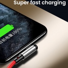 Καλώδιο Συγχρονισμού Δεδομένων/Φόρτισης Γωνία 90° (3Α) (30cm) (Κόκκινο/Μαύρο) (OEM)